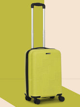 Load image into Gallery viewer, ANDAMAN LIME GREEN Textured Zigzag Stripline Unisex Check-in Hardside Cabin Trolley Bag