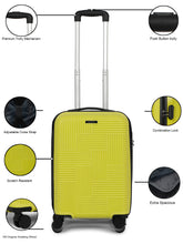 Load image into Gallery viewer, ANDAMAN LIME GREEN Textured Zigzag Stripline Unisex Check-in Hardside Cabin Trolley Bag