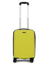 Load image into Gallery viewer, ANDAMAN LIME GREEN Textured Zigzag Stripline Unisex Check-in Hardside Cabin Trolley Bag