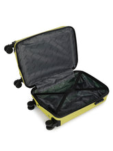 Load image into Gallery viewer, ANDAMAN LIME GREEN Textured Zigzag Stripline Unisex Check-in Hardside Cabin Trolley Bag