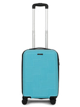 Load image into Gallery viewer, ANDAMAN SKY BLUE Textured Zigzag Stripline Unisex Check-in Hardside Cabin Trolley Bag