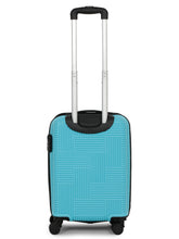 Load image into Gallery viewer, ANDAMAN SKY BLUE Textured Zigzag Stripline Unisex Check-in Hardside Cabin Trolley Bag