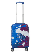 Load image into Gallery viewer, Blue Purple Abstract printed hard sided trolley bag