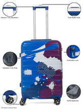Load image into Gallery viewer, Blue Purple Abstract printed hard sided trolley bag