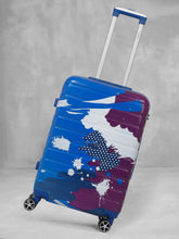 Load image into Gallery viewer, Blue Purple Abstract printed hard sided trolley bag