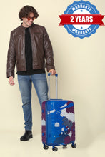 Load image into Gallery viewer, Blue Purple Abstract printed hard sided trolley bag