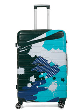 Load image into Gallery viewer, Green shade Abstract printed hard sided trolley bag