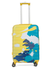 Load image into Gallery viewer, Yellow Abstract printed hard sided trolley bag