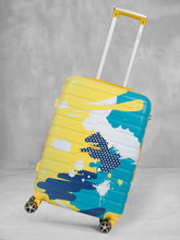 Load image into Gallery viewer, Yellow Abstract printed hard sided trolley bag