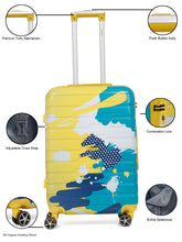 Load image into Gallery viewer, Yellow Abstract printed hard sided trolley bag