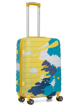 Load image into Gallery viewer, Yellow Abstract printed hard sided trolley bag