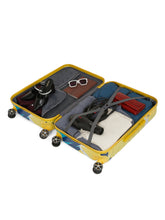 Load image into Gallery viewer, Yellow Abstract printed hard sided trolley bag