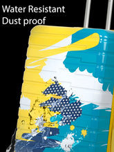 Load image into Gallery viewer, Yellow Abstract printed hard sided trolley bag