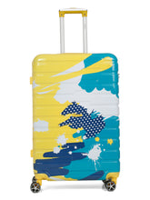 Load image into Gallery viewer, Yellow Abstract printed hard sided trolley bag