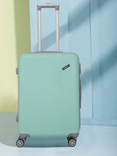 Load image into Gallery viewer, Aqua Blue Textured Hard-Sided Trolley Bag