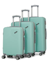 Load image into Gallery viewer, Aqua Blue Textured Hard-Sided Trolley Bag