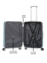 Load image into Gallery viewer, Blue Textured Hard-Sided Trolley Bag