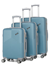 Load image into Gallery viewer, Blue Textured Hard-Sided Trolley Bag