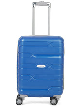 Load image into Gallery viewer, Teakwood Leather Blue Patterned Hard-Sided Trolley Bag