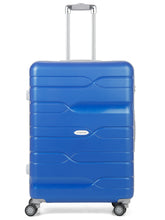 Load image into Gallery viewer, Teakwood Leather Blue Patterned Hard-Sided Trolley Bag