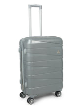 Load image into Gallery viewer, Grey Textured Hard-Sided Medium Trolley Suitcase