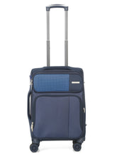 Load image into Gallery viewer, Teakwood Leather Navy Solid Soft Sided Cabin Trolley Bag