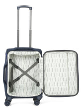 Load image into Gallery viewer, Teakwood Leather Navy Solid Soft Sided Cabin Trolley Bag
