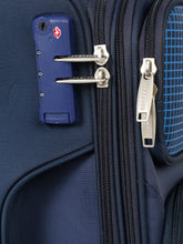 Load image into Gallery viewer, Teakwood Leather Navy Solid Soft Sided Cabin Trolley Bag