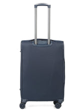 Load image into Gallery viewer, Teakwood Leather Navy Solid Soft Sided Medium Trolley Bag