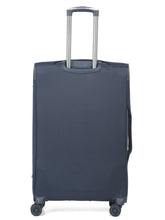 Load image into Gallery viewer, Teakwood Leather Navy Solid Soft Sided Large Trolley Bag