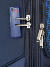 Load image into Gallery viewer, Teakwood Leather Navy Solid Soft Sided Large Trolley Bag