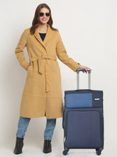 Load image into Gallery viewer, Teakwood Leather Navy Solid Soft Sided Large Trolley Bag