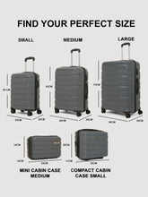 Load image into Gallery viewer, Teakwood Travel Trolley Luggage Set of 5 with 360° Dual Spinner Wheels, Unbreakable Hard Shell Body, Scratch-Resistant Finish, Side Combination Lock, Heavy-Duty Smooth Zippers, Mesh Organizer & Elastic Cross Straps – Multiple Colors