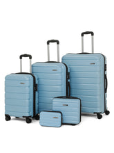 Load image into Gallery viewer, Teakwood Travel Trolley Luggage Set of 5 with 360° Dual Spinner Wheels, Unbreakable Hard Shell Body, Scratch-Resistant Finish, Side Combination Lock, Heavy-Duty Smooth Zippers, Mesh Organizer & Elastic Cross Straps – Multiple Colors