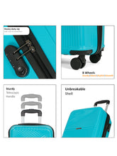 Load image into Gallery viewer, WHITEFIELD Aqua Green Hard-Sided Cabin-Sized Trolley Bag 32L