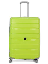 Load image into Gallery viewer, Teakwood Leather Unisex Green Textured Hard-Sided Trolley Bag