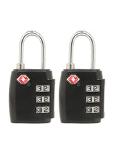 Load image into Gallery viewer, Teakwood Black / Silver TSA 3-Digit Combination lock