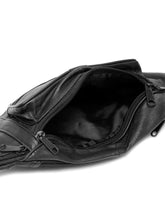 Load image into Gallery viewer, Teakwood Genuine Leather Black Waist Pouch