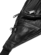 Load image into Gallery viewer, Teakwood Genuine Leather Black Waist Pouch