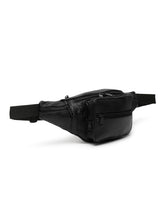 Load image into Gallery viewer, Teakwood Genuine Leather Black Waist Pouch
