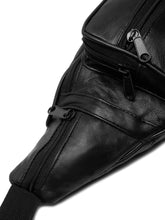 Load image into Gallery viewer, Teakwood Genuine Leather Black Waist Pouch