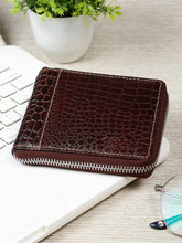 Load image into Gallery viewer, Men's Croco Leather Two Fold Wallet