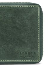 Load image into Gallery viewer, Teakwood Genuine Leathers Men Green Solid Zip Around Wallet