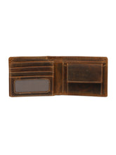 Load image into Gallery viewer, Men's Brown Leather Two-Fold Wallet