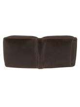Load image into Gallery viewer, Teakwood Genuine Leather Brown Zipper Wallet