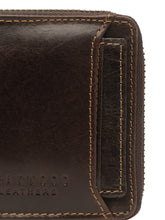 Load image into Gallery viewer, Teakwood Genuine Leather Brown Zipper Wallet