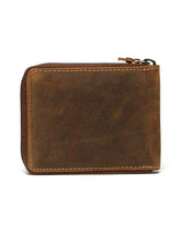 Load image into Gallery viewer, Men's Brown Zip-Around Bifold Leather Wallet