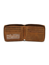 Load image into Gallery viewer, Men's Zip-Around Bifold Leather Wallet