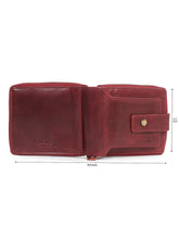 Load image into Gallery viewer, Teakwood Leather Men's Solid Maroon Zip Around Wallet