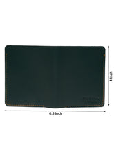 Load image into Gallery viewer, Men Green Two Fold Leather Wallet